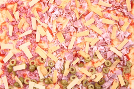 homemade pizza texture as nice gourmet backgroundの写真素材