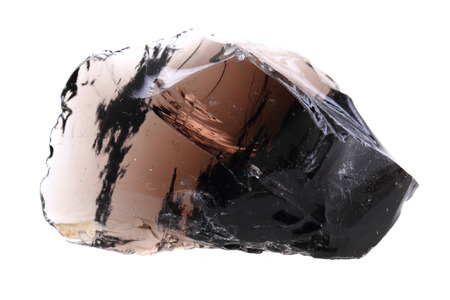 black obsidian isolated on the white backgroundの写真素材