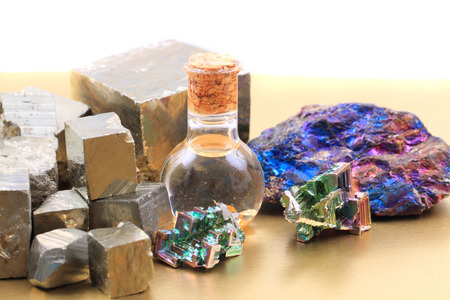 metal mineral collection isolated on the white background