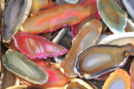 agates slices texture as nice mineral backgroundの写真素材