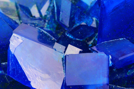 blue vitriol mineral isolated on the white backgroundの写真素材