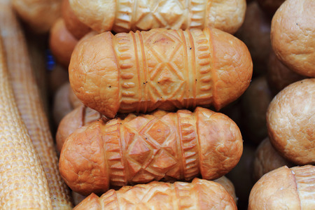 fresh czech cheese as nice gourmet backgroundの写真素材