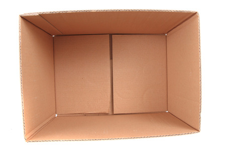 empty paper box isolated on the white background