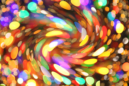 christmas color lights from xmas tree as holiday backgroundの写真素材