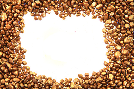 small golden stones as very nice frameの写真素材