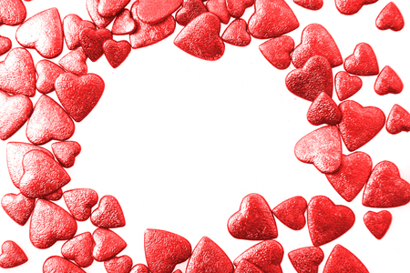 red hearts texture as nice valentine backgroundの写真素材