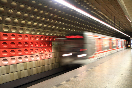 Prague subway station as nice transportation background Prague subway station as nice transportation background