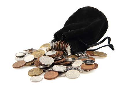 czech coins isolated on the white backgroundの写真素材