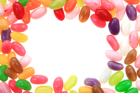 jelly beans isolated on the white backgroundの写真素材