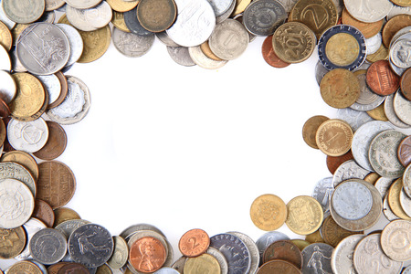 old european coins texture as nice backgroundの写真素材