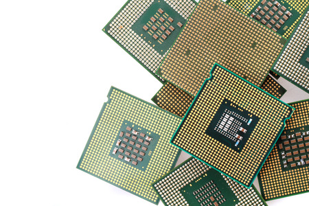 computers chips isolated on the white background