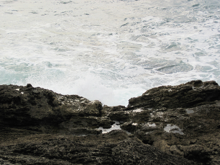 blue bulgarian sea waves (near small city kitten)の写真素材