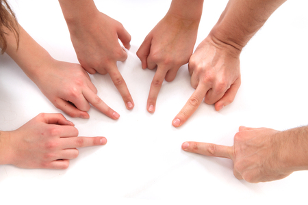 human hands isolated on the white backgroundの写真素材