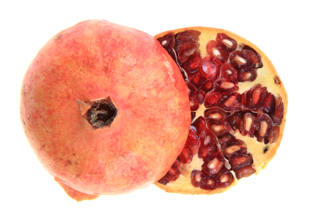 detail of pomegranate isolated on the white backgroundの写真素材