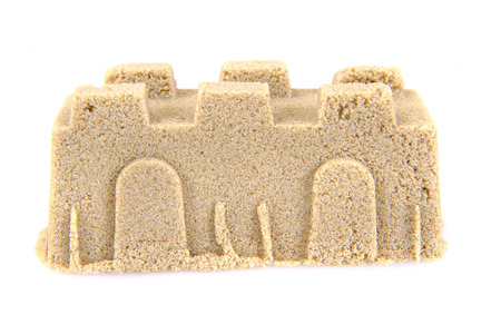 sand castle isolated on the white backgroundの写真素材