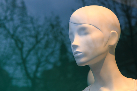 plastic figurine head as nice fashion backgroundの写真素材