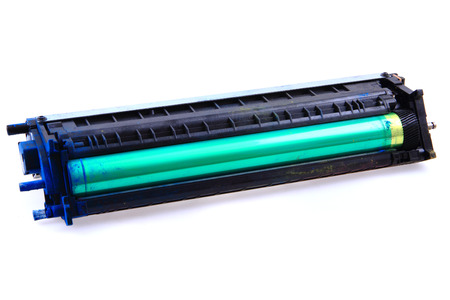 detail of printer laser roller isolated on white backgroundの写真素材