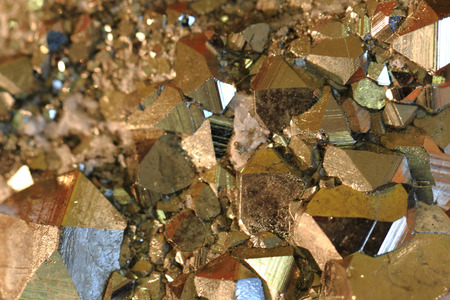 pyrite mineral background as very nice golden textureの写真素材