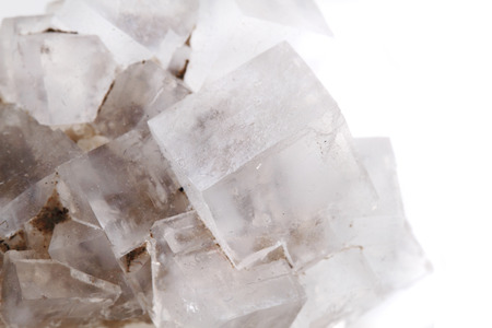 halite salt cubes isolated on the white backgroundの写真素材