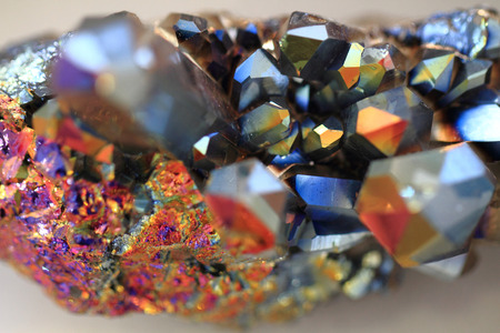 crystal with metal rainbow surface as nice backgroundの写真素材