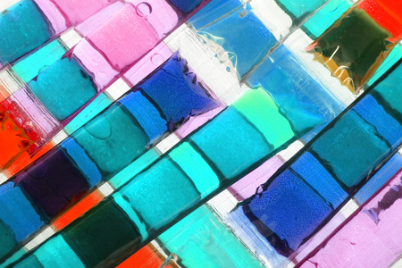 different colors liquid from my home laboratoriesの写真素材