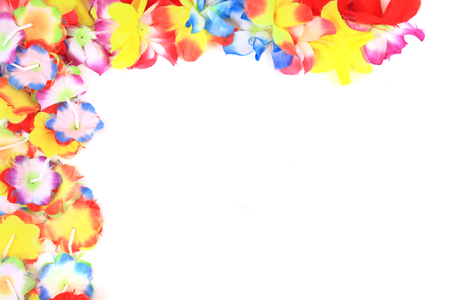 color plastic hawaii flowers texture as nice backgroundの写真素材