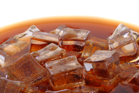 cola drink with ice cubes texture as nice backgroundの写真素材