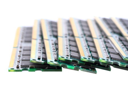 computer memory chips isolated on the white backgroundの写真素材