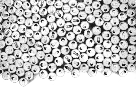 empty aluminum cans as nice recycling background