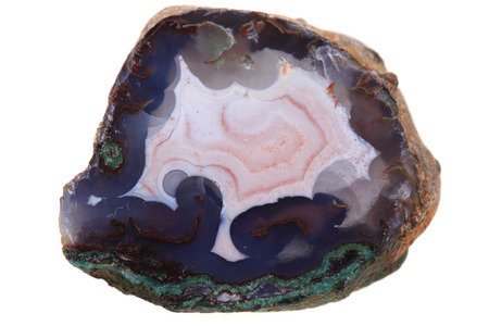 natural agate isolated on the white backgroundの写真素材