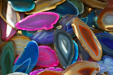 color agate collection as nice mineral background