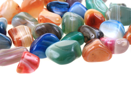color agate collection as nice mineral background
