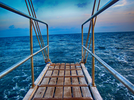 sea from the boat in the Bulgariaの写真素材