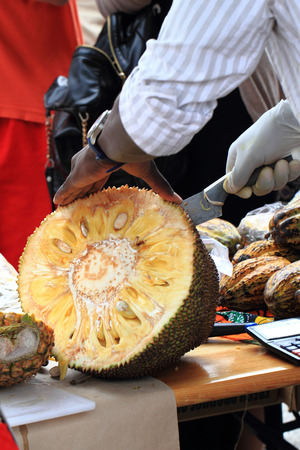 detail of fresh jackfruit as very nice food background