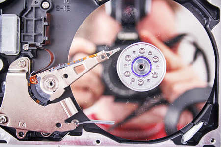 disk drive inside as nice technology background