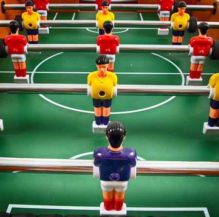 table soccer game isolated on the white background