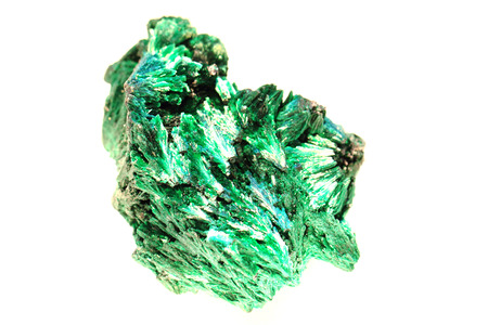 malachite crystal isolated on the white background