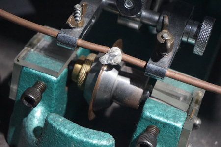 machine for processing diamonds as nice technology background