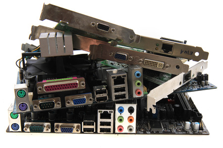 computer parts isolated on the white backgroundの写真素材