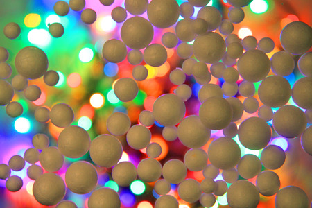 color christmas lights with decorative object as nice backgroundの写真素材