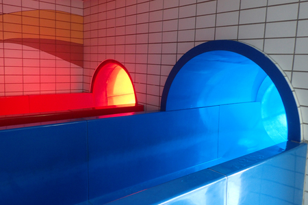 toboggan in water park as nice aquapark entertainment