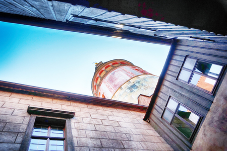 romantic Cesky Krumlov castle in the czech republicのeditorial素材