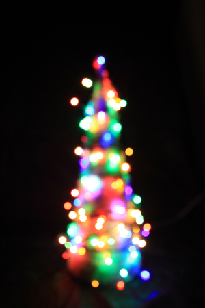 christmas tree from color lights as nice holiday symbolの写真素材