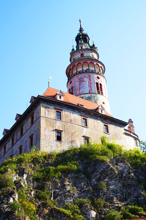 romantic Cesky Krumlov castle in the czech republicのeditorial素材