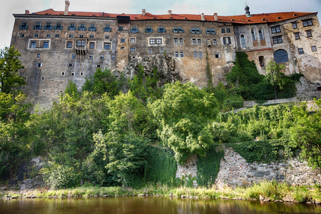 romantic Cesky Krumlov castle in the czech republicのeditorial素材
