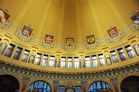 Prague main station old interior as nice backgroundのeditorial素材
