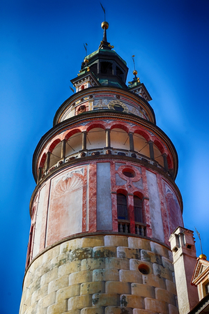 romantic Cesky Krumlov castle in the czech republicのeditorial素材