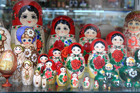 PRAGUE, CZECH REPUBLIC - JULY 18, 2014: Photo of the souvenirs in the center of Old town square, Czech, Prague.のeditorial素材