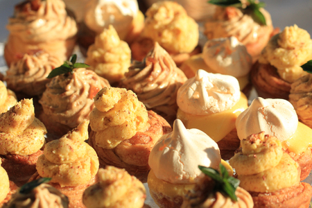 small sweet desserts as very nice food backgroundの写真素材