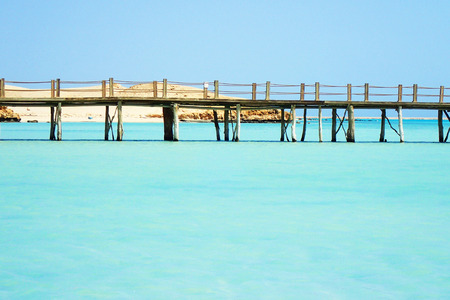 sea jetty in the Egypt in the red seaの写真素材